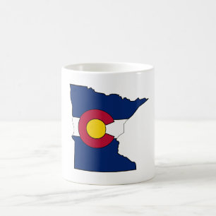 Den Colorado flagga Minnesota skisserar Kaffemugg