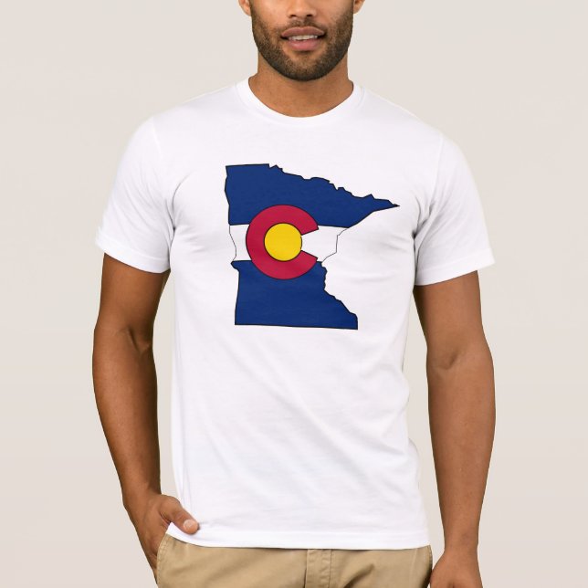 Den Colorado flagga Minnesota skisserar Tee (Framsida)