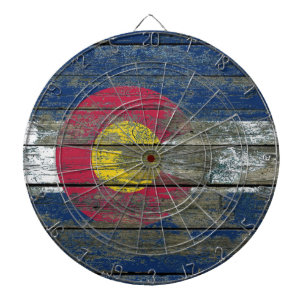 Den Colorado flagga på grovt trä stiger ombord Piltavla