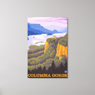Den Columbia River klyftaplatsen med kronan pekar Canvastryck
