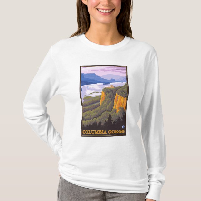Den Columbia River klyftaplatsen med kronan pekar T Shirt (Framsida)