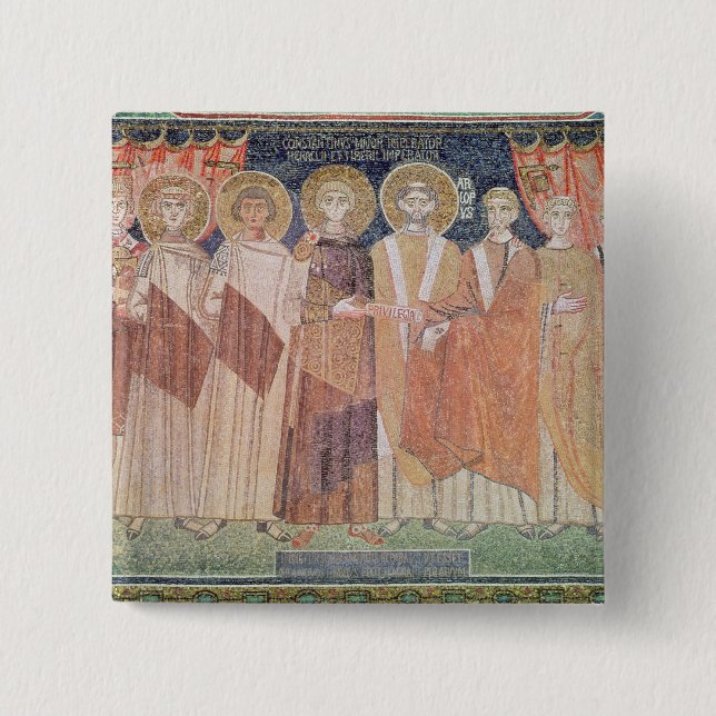 Den Constantine droppen som beviljar biskopen, Knapp (Framsida)