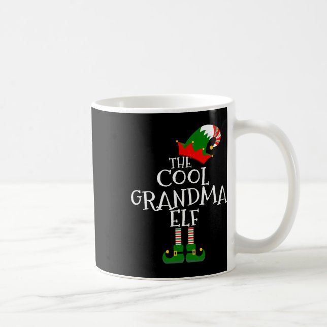 Den coola mormor tomte present matchande familjegr kaffemugg (Höger)