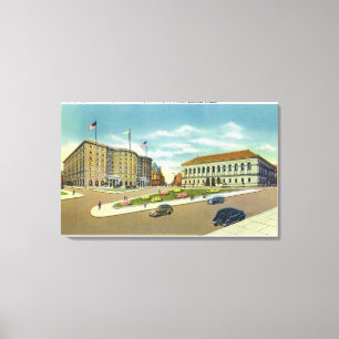 Den Copley plazaen och kvadrerar beskådar av Canvastryck