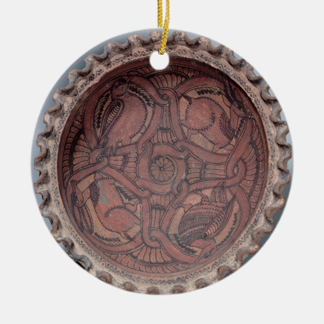 Den Coptic koppen, den målade terrakottan med Julgransprydnad Keramik (Framsidan)