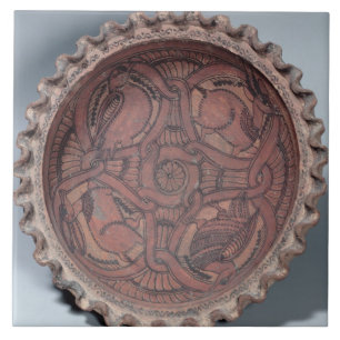 Den Coptic koppen, den målade terrakottan med Kakelplatta