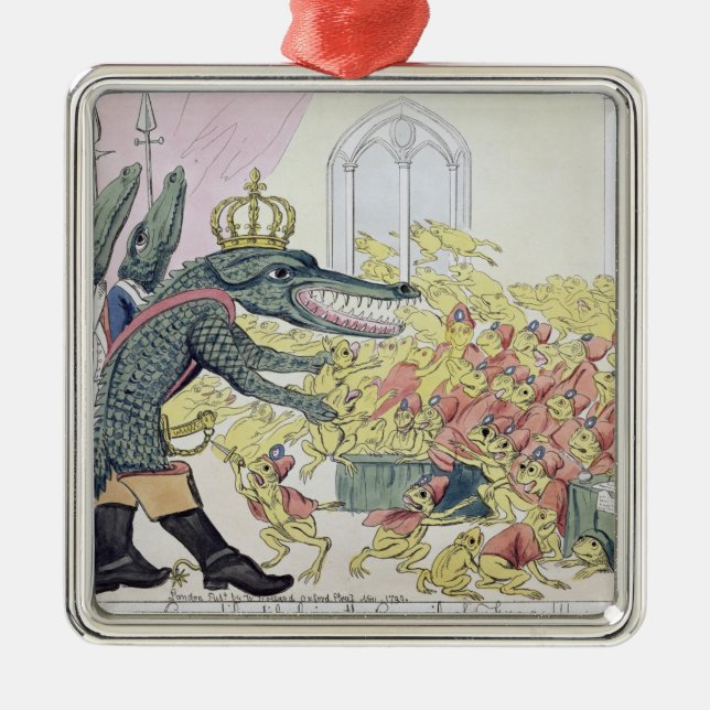 Den Corsican krokodilen Julgransprydnad Metall (Framsidan)