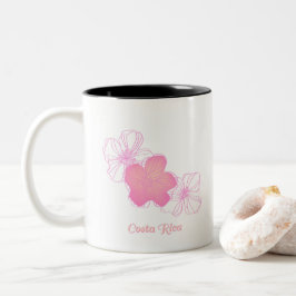Den Costa Rica rosan blommar souvenirkaffe Två-Tonad Mugg