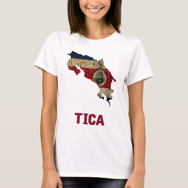 Den Costa Rica "Tica" skjortan T Shirt (Framsida)
