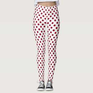 Den Crimson röda polka dots cirklar Leggings