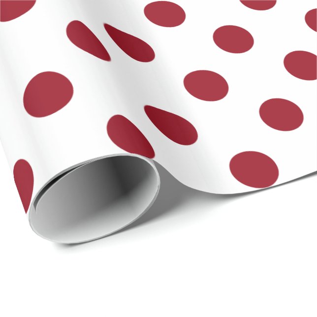 Den Crimson röda polka dots cirklar Presentpapper (Rullad Hörn)