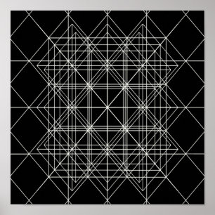 Den Crystal tempelheliggeometrin Poster
