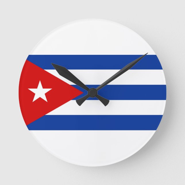 den cuba landflagga tar tid på rund klocka (Framsida)