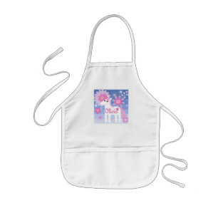 Den Customisable nätt rosa unicornen lurar Barnförkläde