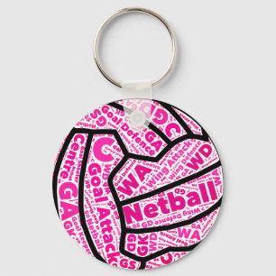 Den Customisable netballen placerar Themed boll Nyckelring