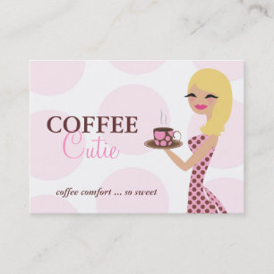 Den Cutie för kaffe 311 blondinen vågigt Visitkort