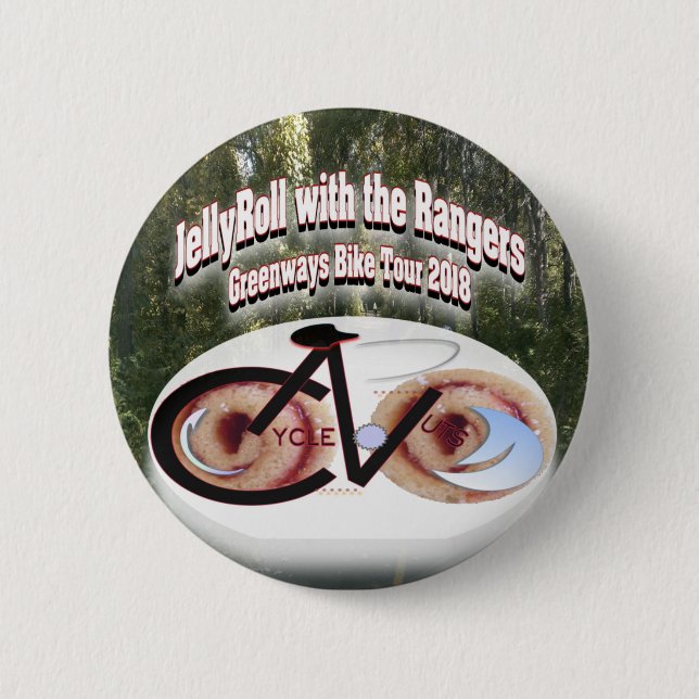 Den CycleNuts jellyRollen med skogsvaktarna 2018 Knapp (Framsida)