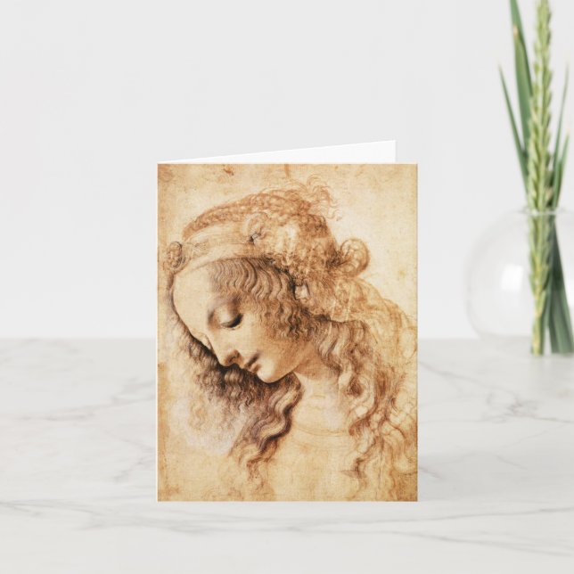 Den Da Vinci kvinna huvud noterar kortet Kort (Framsida)