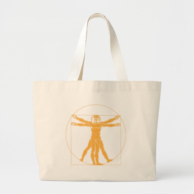 Den Da Vinci Vitruvian mantotot hänger lös Jumbo Tygkasse (Framsidan)