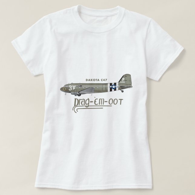 Den DAKOTA c47en SKYTRAIN - SLÄPA dem OOT T-shirt (Design framsida)