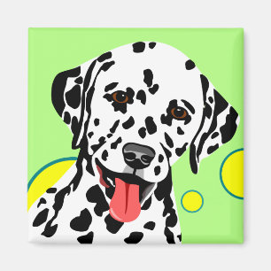 Den Dalmatian hunden med cirklar Magnet