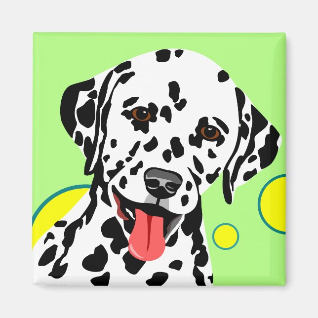 Den Dalmatian hunden med cirklar Magnet (Framsidan)