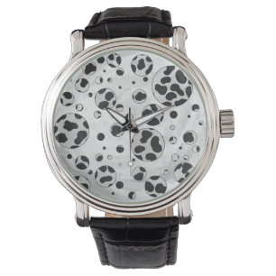 Den Dalmatian polkaen pricker svartvitt Armbandsur