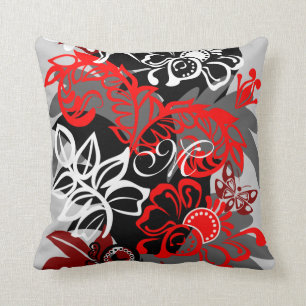 Den damastblommor, fjärilar & monogramen kudder kudde