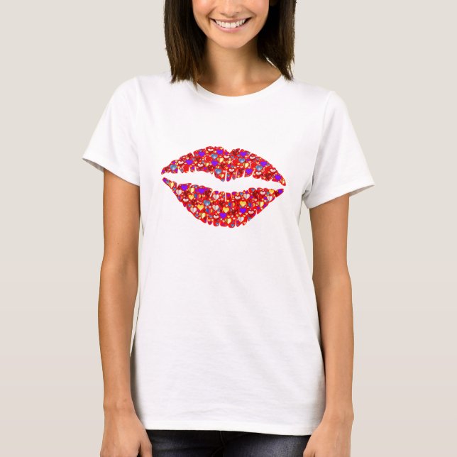 den damer kantjusterade tshirten med glitterkanten t-shirt (Framsida)