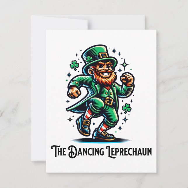 Den dansande Leprechaun Anteckningskort (Framsida)