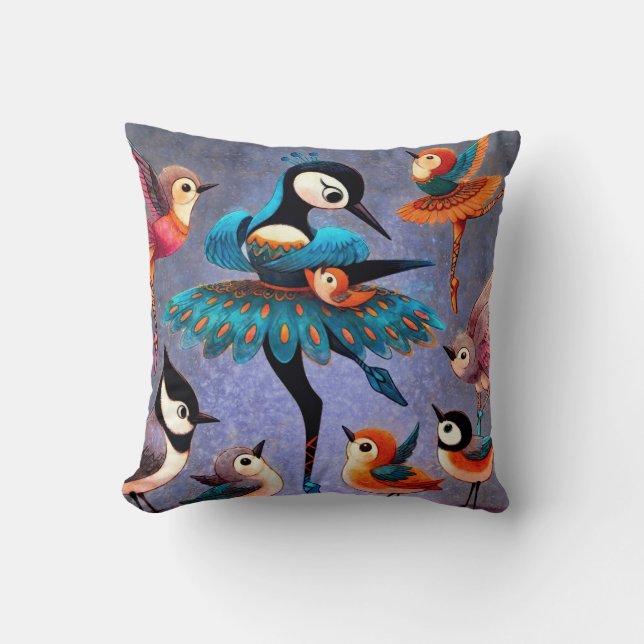 Den dansande Peacock Kudde (Framsida)