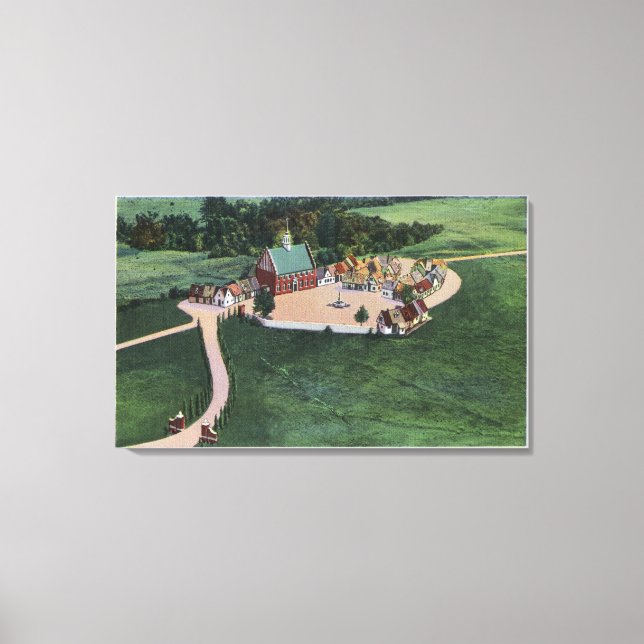 Den Danske Landsby (danska byn) Canvastryck (Framsida)