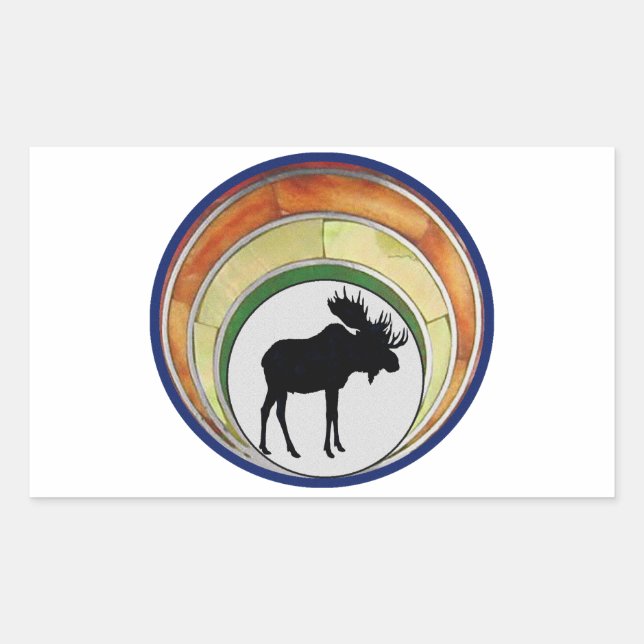 Den där älgen krona rektangulärt klistermärke (Framsida)