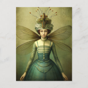 Den där bug lady creepy retro vykort