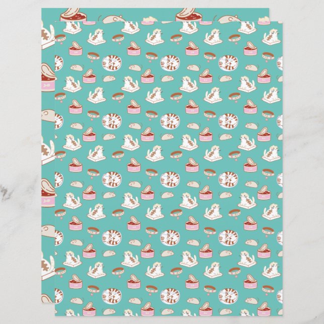 Den där Cat Life grönt-Mönster-avbokningen är Papp (Fram/baksida)