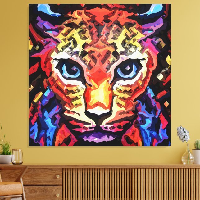 Den där färgrika leopardstilen canvastryck (Insitu (Vardagsrum))
