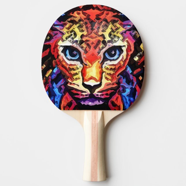 Den där färgrika leopardstilen  pingisracket (Framsidan)