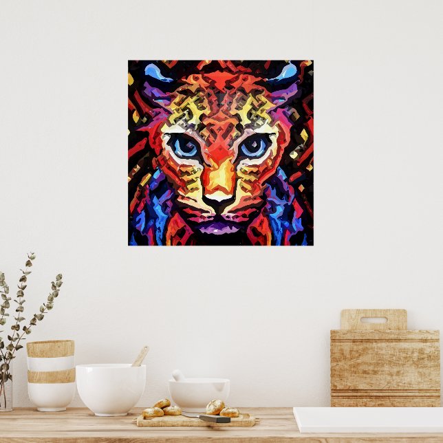 Den där färgrika leopardstilen  poster (Kök)