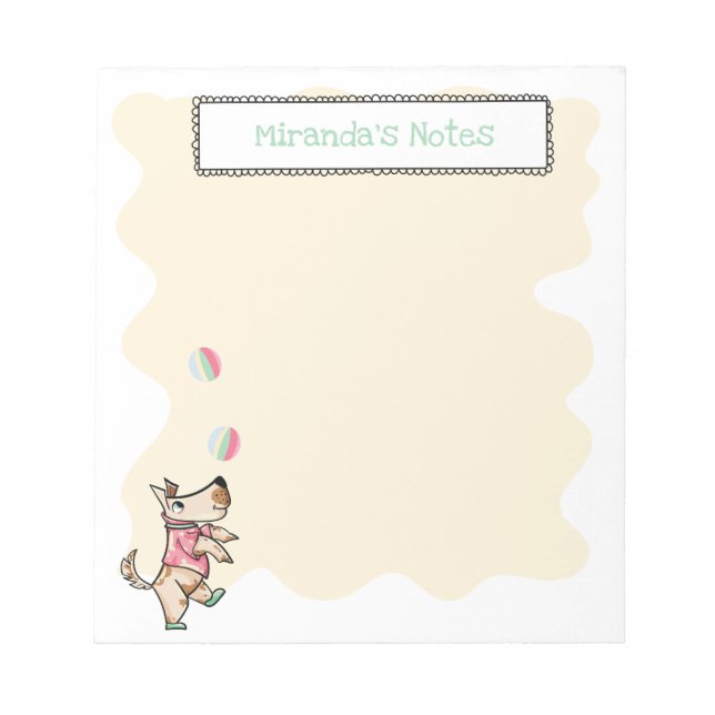 Den där Gulten i Hund bloggar Juggling Hund Namn Anteckningsblock (Framsida)