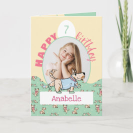 Den där Hund Life Grönt Gult Birthday Photo Kort