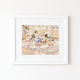 Den där katten gjorde det Vattenfärgskonsttryck Poster
