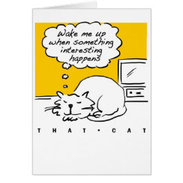 Den där kattens tecknad. Spipande katt. Hälsningskort