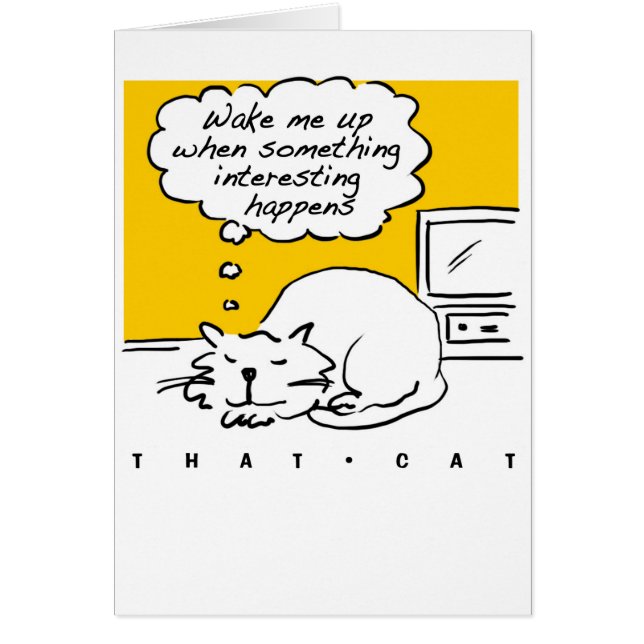 Den där kattens tecknad. Spipande katt. Hälsningskort (Framsidan)