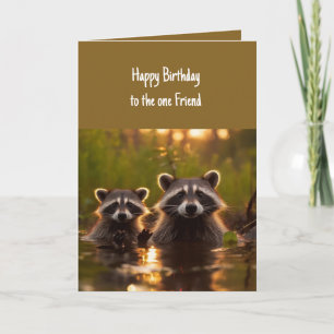 Den där vännen Raccoons Cute Kort