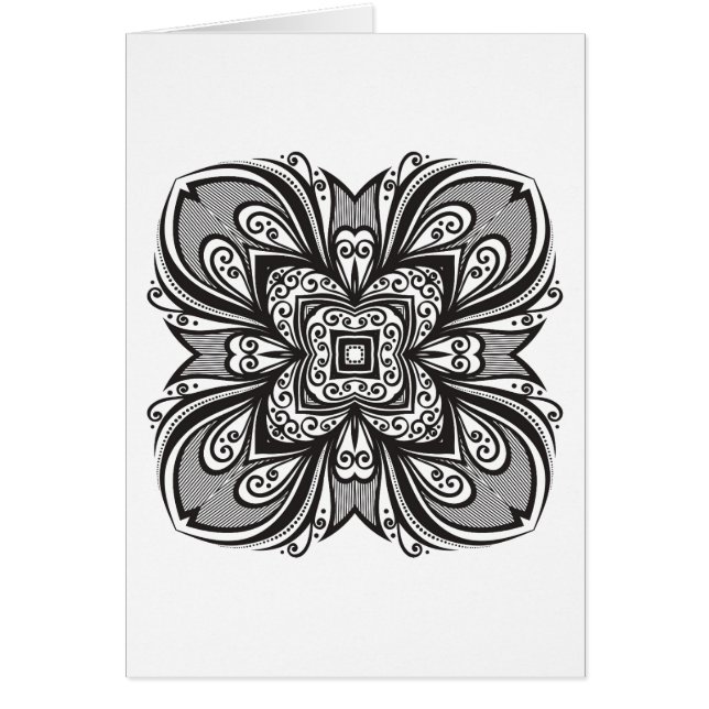 Den Deco svarten kvadrerar inspirerat Hälsningskort (Framsidan)