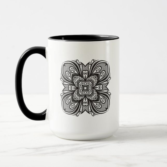 Den Deco svarten kvadrerar inspirerat Mugg (Vänster)