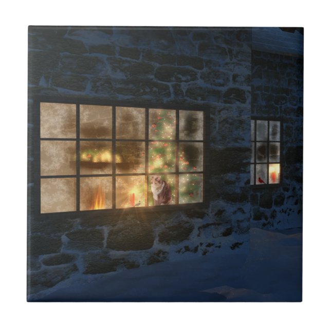 Den dekorativa Cwm julen belägger med tegel/Trivet Kakelplatta (Framsidan)