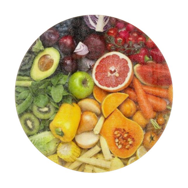 Den dekorativa Glass skärbrädan 12" tillfogar stil (Framsidan)