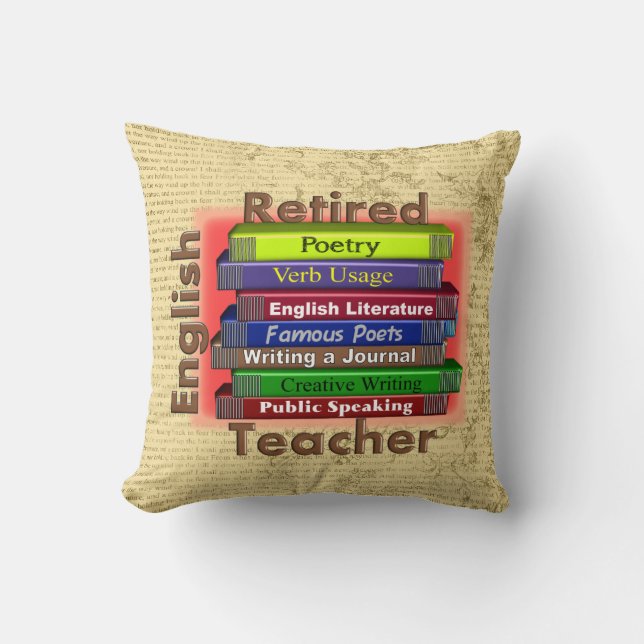 Den dekorativa pensionerade engelska lärare kudder kudde (Framsida)