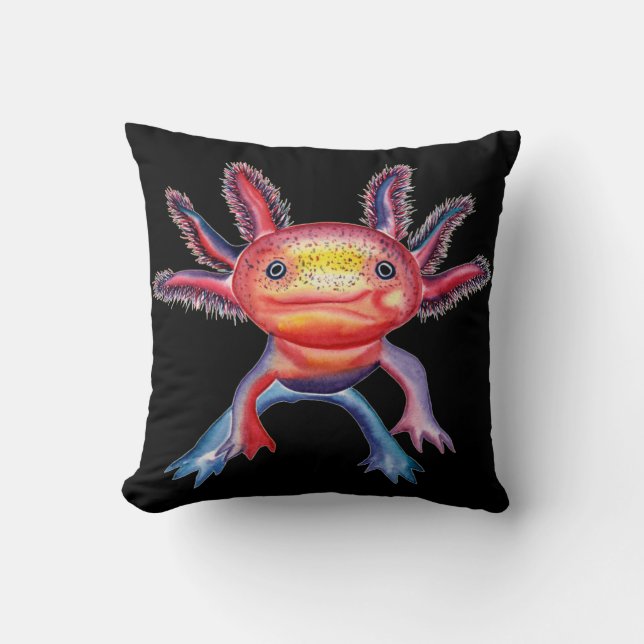 Den dekorativa uppnosiga axolotlen kudder kudde (Framsida)